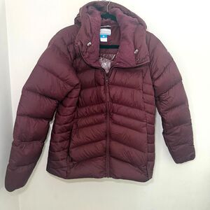 Columbia Women's Autumn Park Down Hooded Jacket L Malbec Snow Warmth Ski 1909231